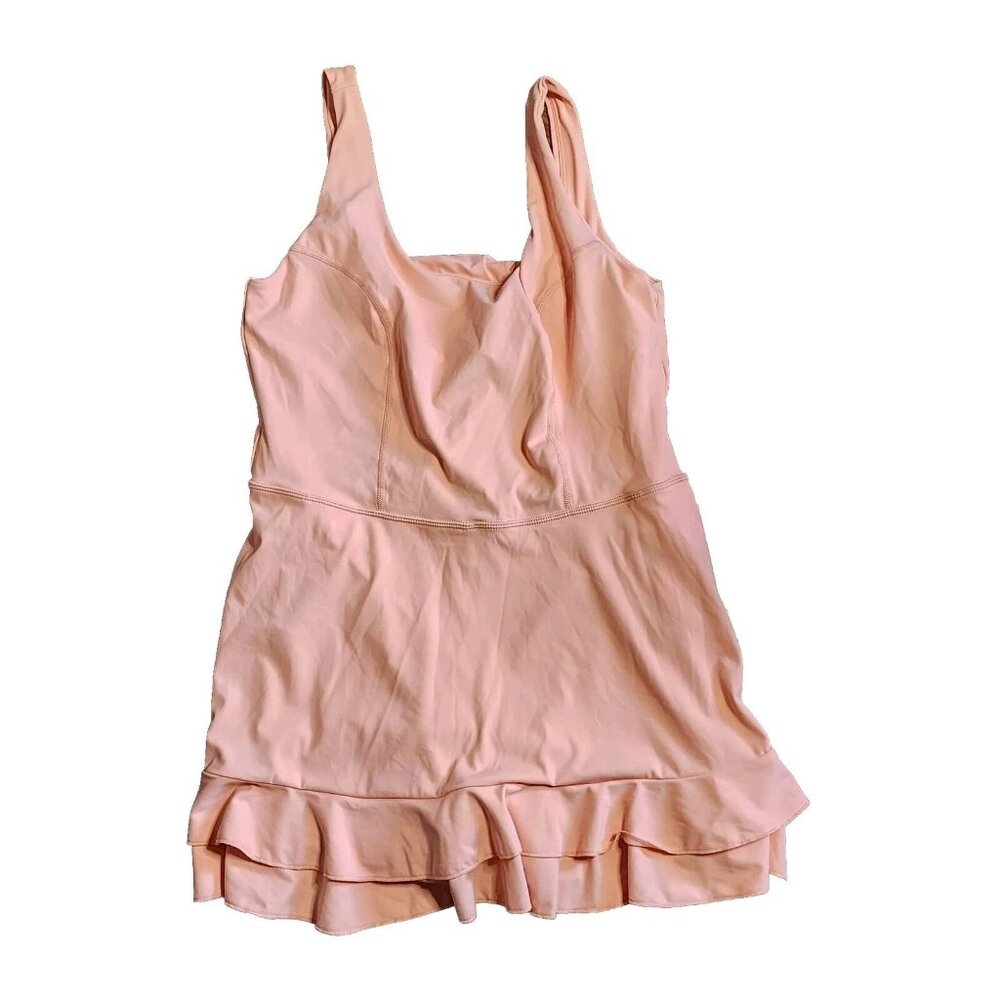 Joy Lab Dress Womens Size L Large Solid All Pink Ruffle‎ Activewear New NWT